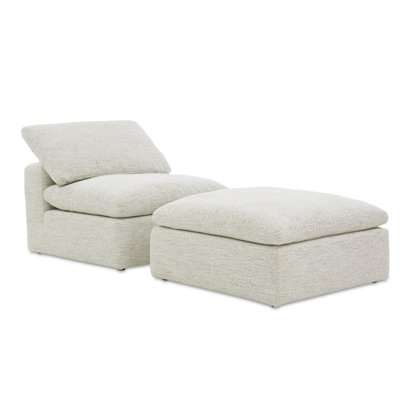 Armand Performance Fabric Ottoman, Light Gray Livesmart®