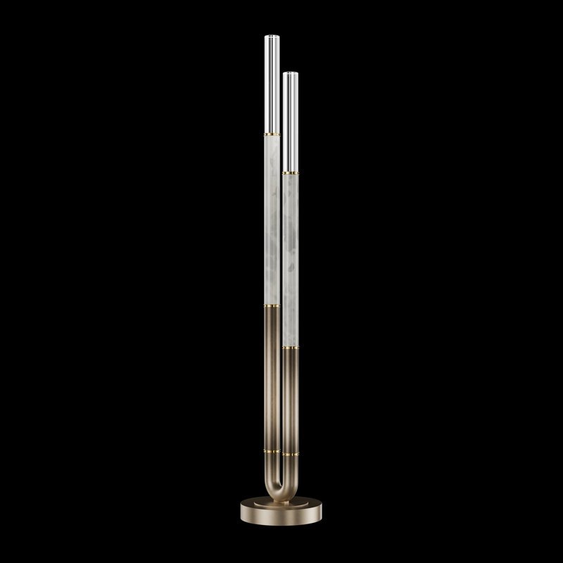 Lampe sur pied H 71,5 po Antonia, Ombre Bronze/Laiton fumé