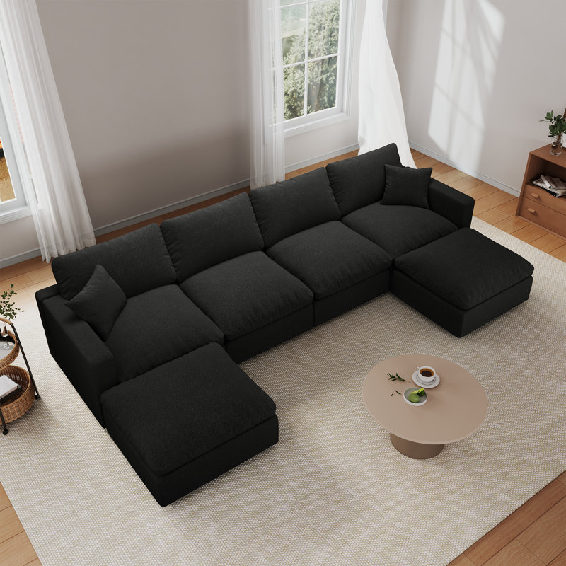 Canapé modulaire rembourré, canapé modulaire Cloud, Noir