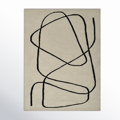 Whistler Ivory Black Hand-Tufted Wool Rug