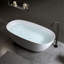 Baignoire de trempage autoportante en résine de 61 po à surface solide avec trop-plein et bonde escamotable blanche 61 po-120137239