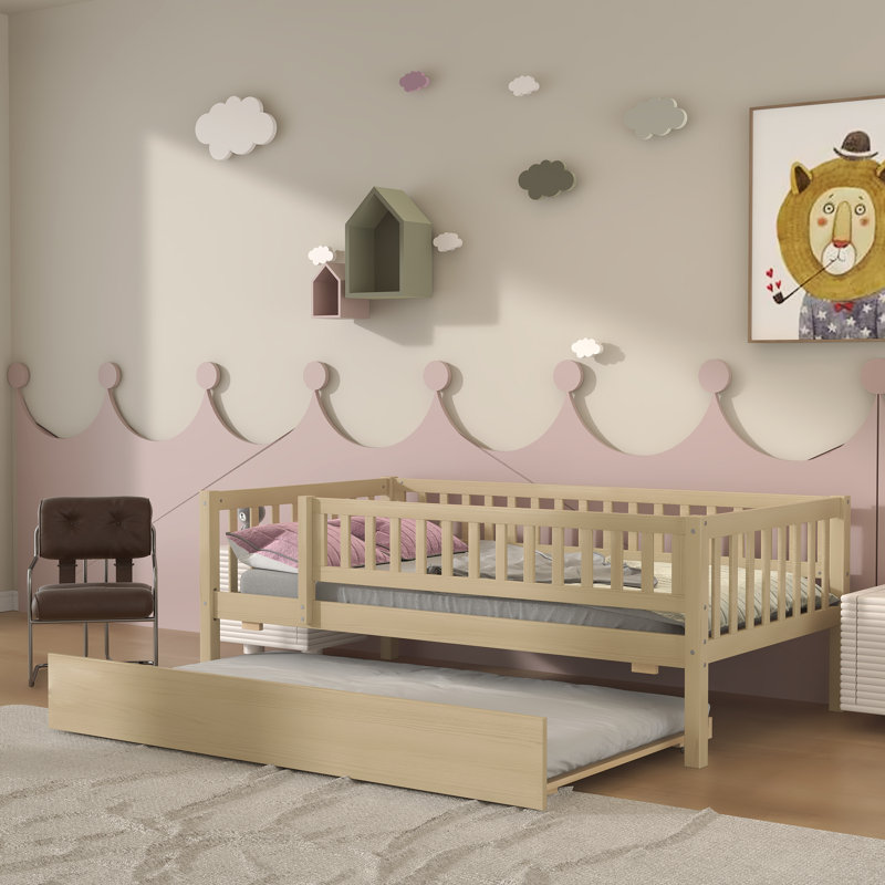 Miesner Kids Twin Daybed with Trundle, Natural