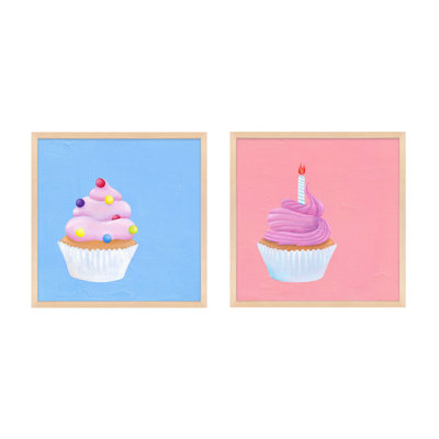 Birthday Cupcakes. Set Of 2 Print by Katy Montica