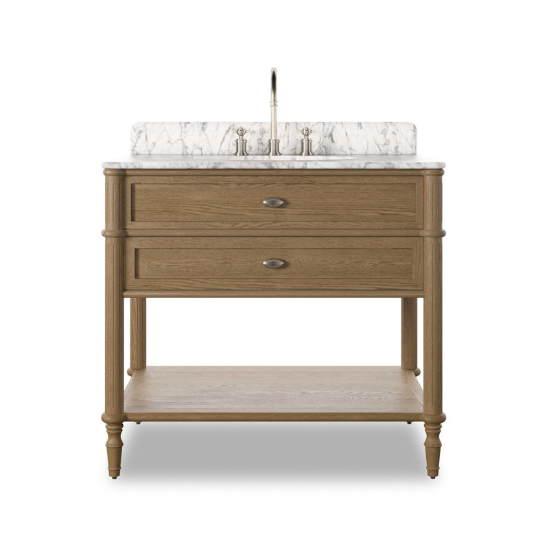 Mulry Single Vanity-Satin Veneer, Washed Blonde Oak Veneer