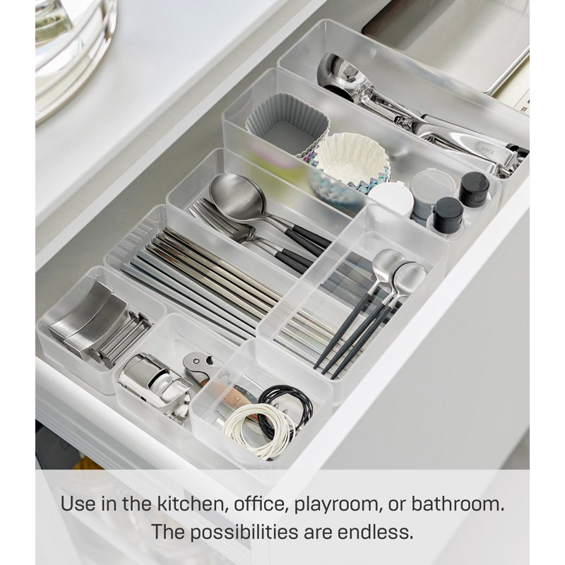 Yamazaki Home Stackable Organizers [Set Of 2] - Four Sizes, Large, White