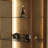Black Walnut Color + Gray Solid Wood + Tempered Glass Display Cases