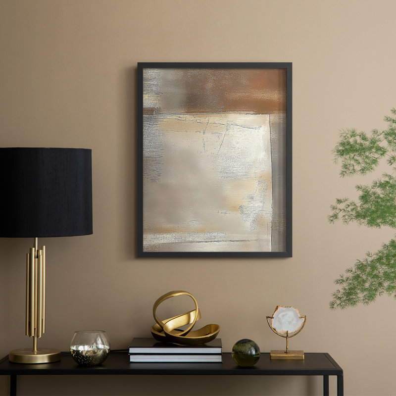 «Abstract Abstract», reproduction encadrée - prête à être accrochée - fabriquée aux États-Unis, H 20 po x l 16 po, Noir