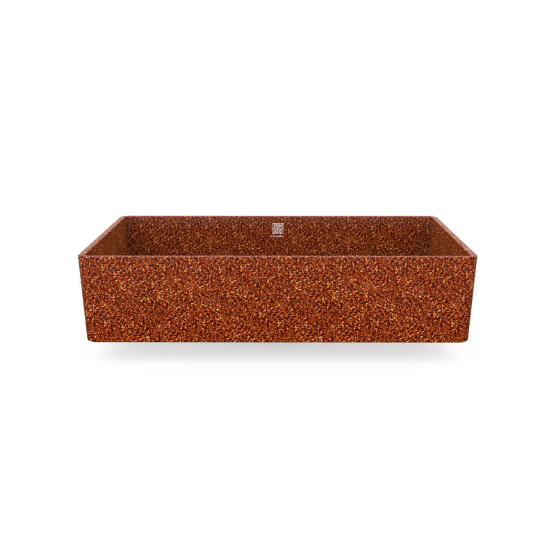 Woodio Cube60 15.75'' Wood Rectangular Bathroom Sink, Clay
