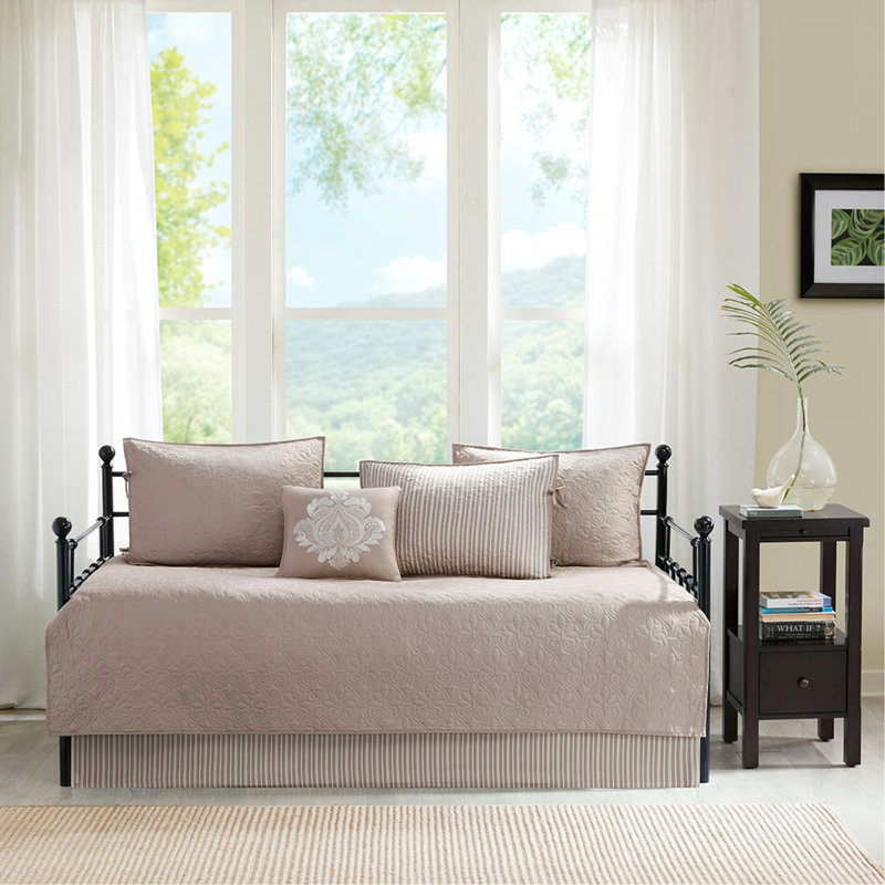 6 Piece Reversible Daybed Cover Set Daybed, Khaki