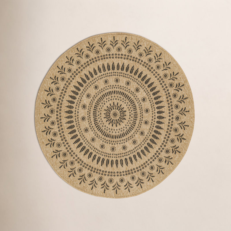 Finni Oriental Outdoor Rug, Round 3'3"