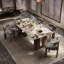 Ensemble de table de salle à manger élégant en faux marbre-104950604