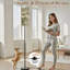  68.5" Standing Floor Lamp Antique Rustic Country Dimmable Metal Pole Lamp with Linen Lampshade LED Bulb Included