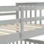 Lit simple superposé au dessus d'un lit double avec tiroirs de rangement, lit superposé en bois avec échelle et garde-corps-1686140961