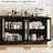 Veltri 55.1'' W Modern Sideboard, Buffet With Adjustable Shelves And Tempered Glass Doors (Set Of 2)-880514883