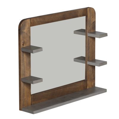 Trevon Wood Flat Wall Mirror
