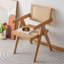 Chaise de salle à manger moderne Mid-Century, chaises d'appoint en rotin, fauteuils confortables, chaises d'extérieur en bois avec accoudoirs pour chambre à coucher, salon, salle à manger, cuisine, bois-708670620
