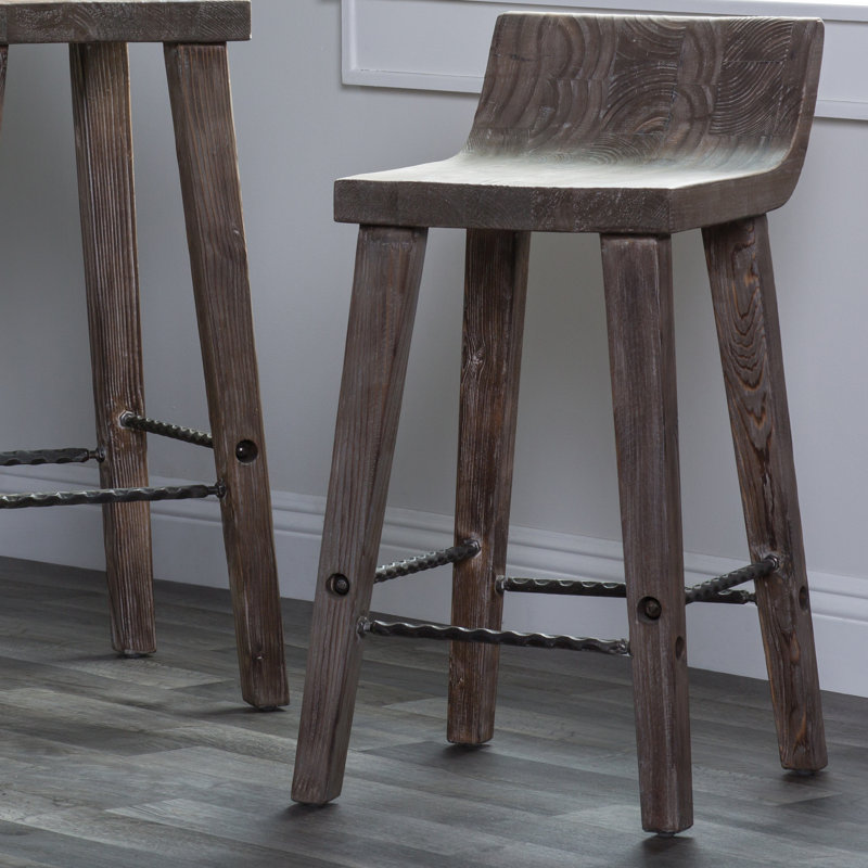 Carlson Solid Wood Stool, Counter Stool (24" Seat Height), Rustic Brown