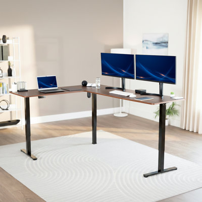 Bureau d'angle électrique VIVO, poste de travail en L