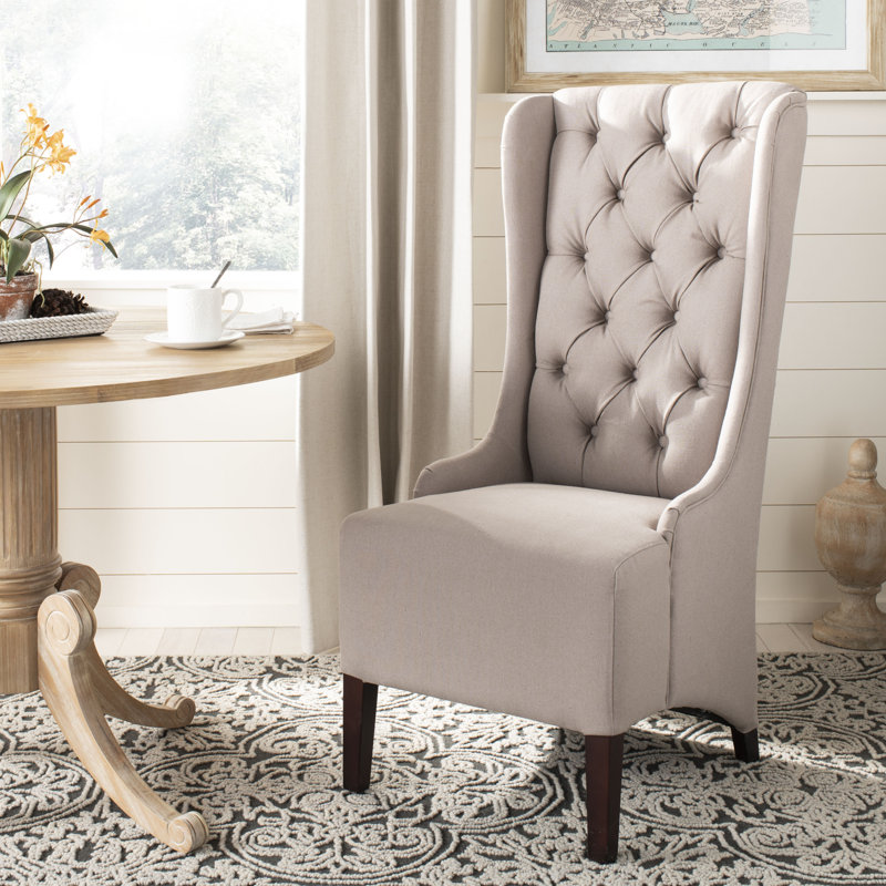 Chaise parsons Carolen revêtue de lin taupe