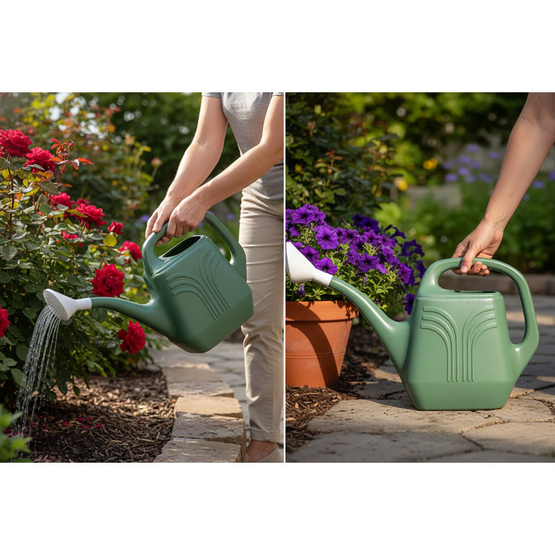 2gal. Living Green Watering Can – Durable Resin, Removable Spout, Dual Handles