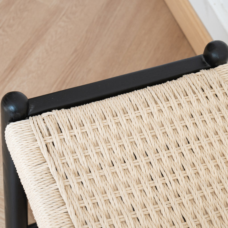 Everill Solid Wood Entryway Bench with Shoe Storage, Matt Black, 16.9" H x 31.5" W x 14" D