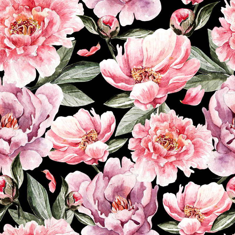 Deevon Floral Wall Mural, 125" W x 125" L