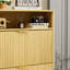 Grande armoire à chaussures autoportante avec 3 tiroirs rabattables, amplement de rangement pour le vestibule et le couloir, design minimaliste moderne, L 31,6 po x l 9,6 po x H 54,4 po.