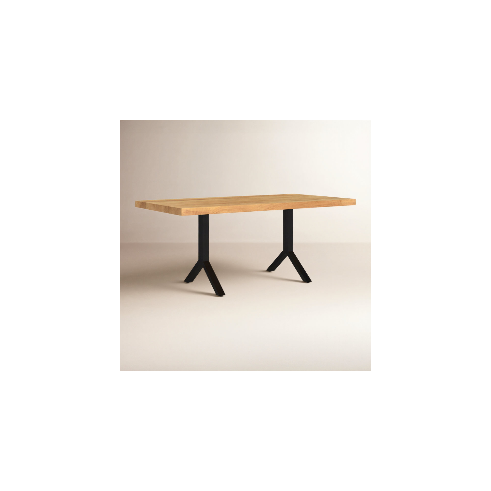 72'' Dining Table, Natural, Black