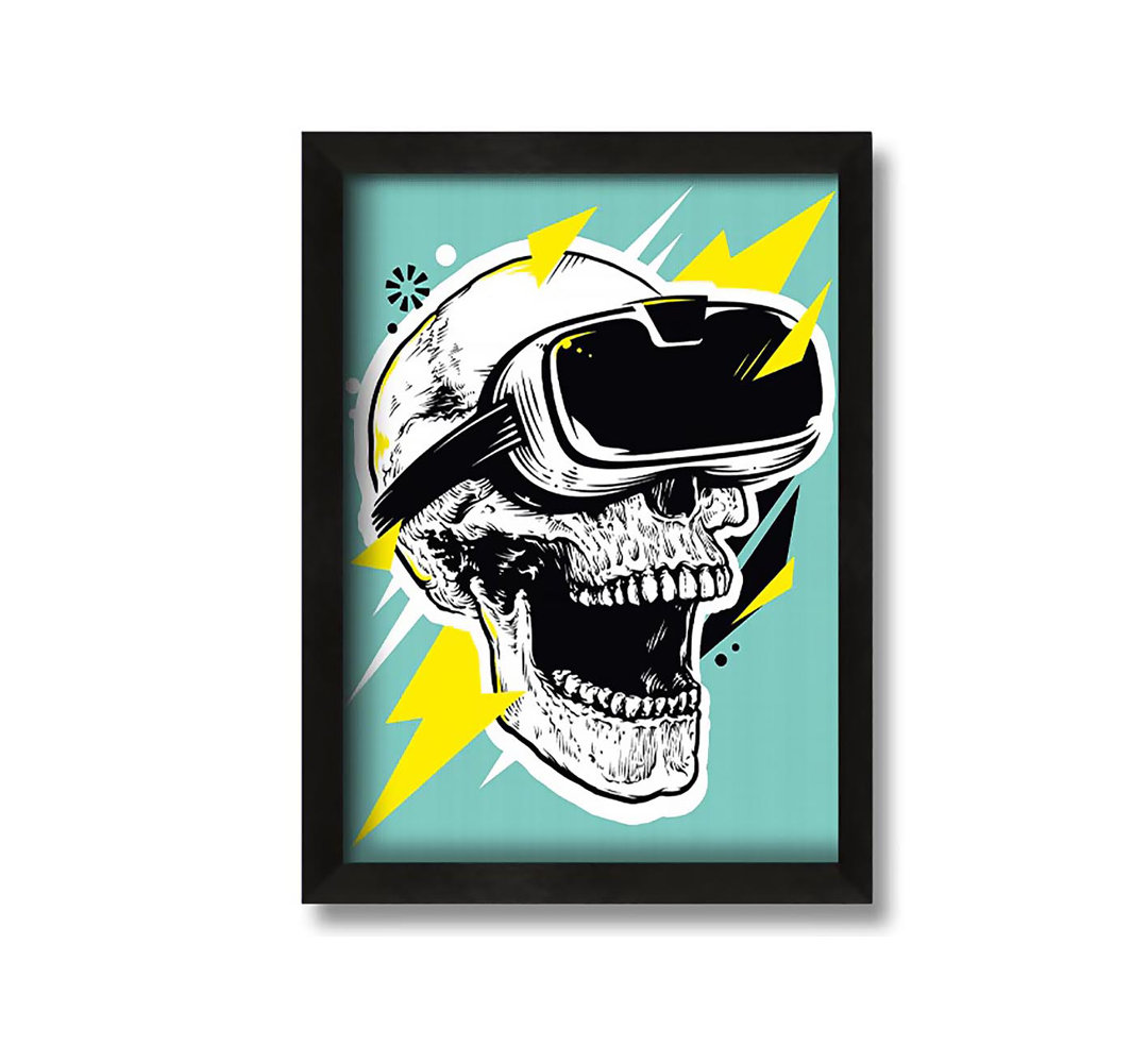 Gerahmtes Leinwandbild Video Game Shocked Skull