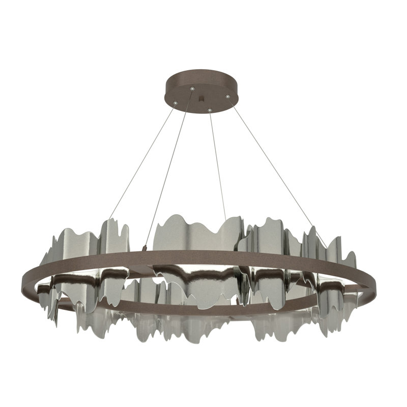 Luminaire suspendu géométrique à 1 lumière Hildene, Bronze, Argenté