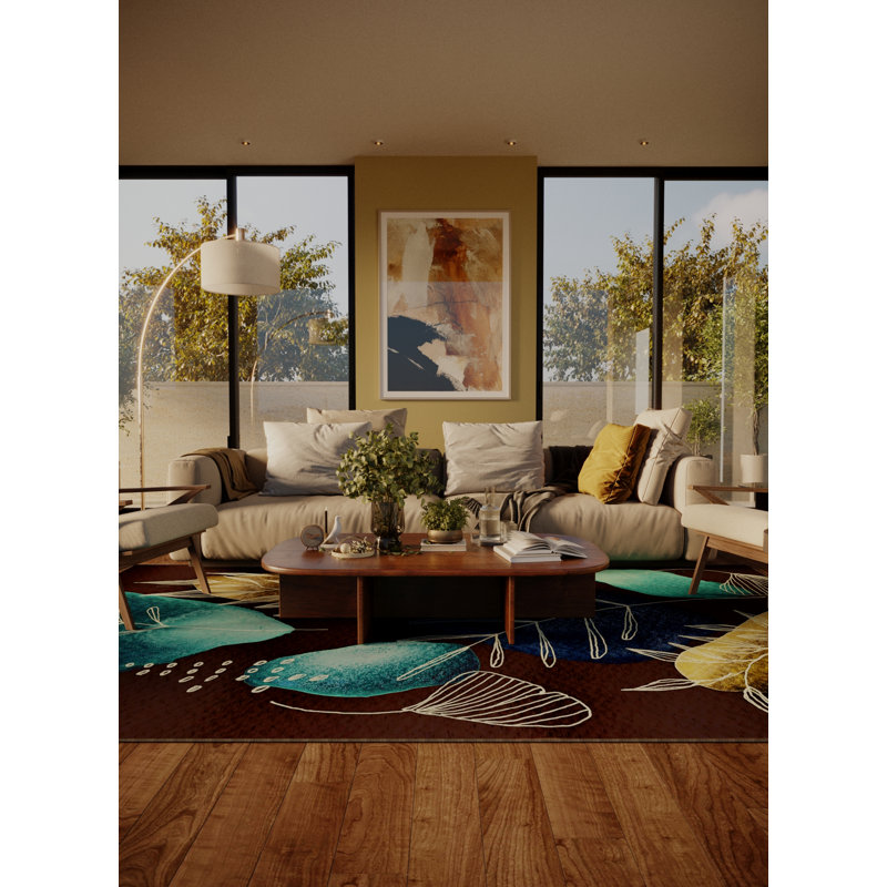 Tapis Caydee avec envers antidérapant, Carré 7 pi