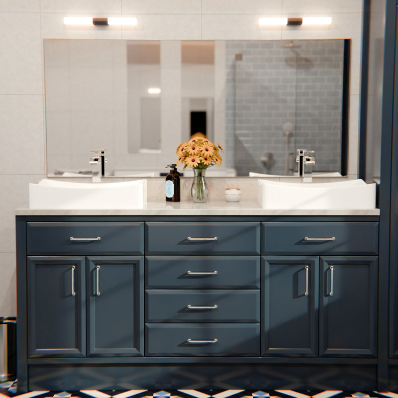 Novatto 21.75'' Porcelain Rectangular Bathroom Sink, Chrome, White