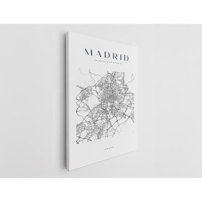 Madrid Map Print Spain Canvas Print