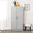 Watse 65" H Storage Cabinet, Tall Garage Storage Cabinet, 2-Door Freestanding Bathroom or Kitchen Pantry Cabinet with Adjustable Shelves, 16" D x 32" W x 65" H, Gray-440168338