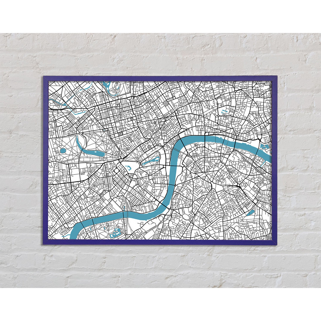 Gerahmtes Leinwandbild The Map Of London Thames 1