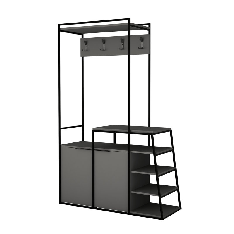 Arbre d'entrée moderne avec rangement pour chaussures - Meuble d'entrée - Meuble d'entrée, Anthracite