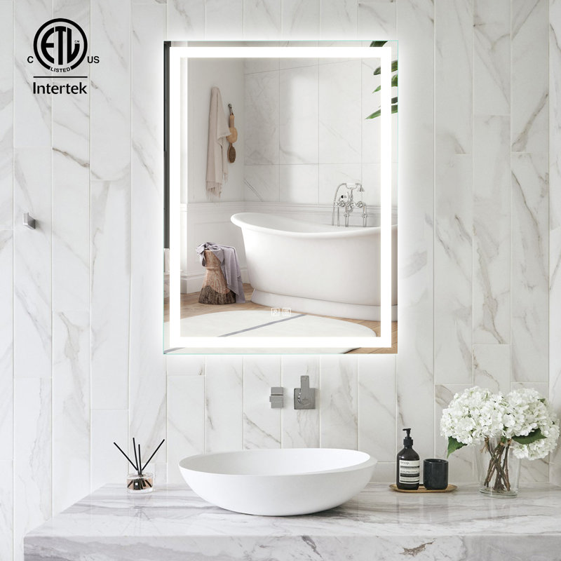 Miroir de salle de bain à DEL Naliyah Kedarnath, 32 po x 24 po
