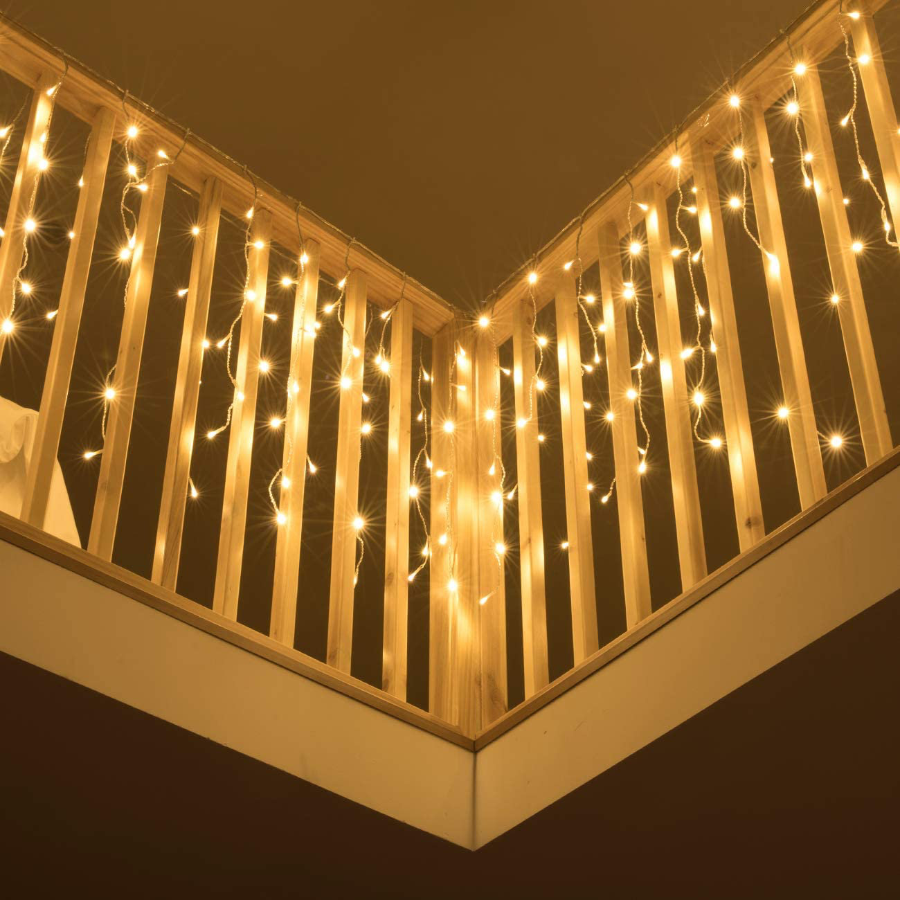 32' LED Icicle Lights, Warm White