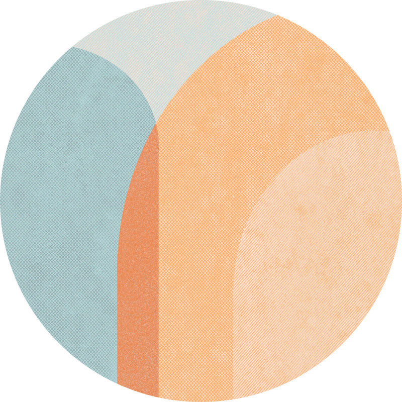 Batchtown Vinyl Machine Printed Area Rug, Round 4'11.1"