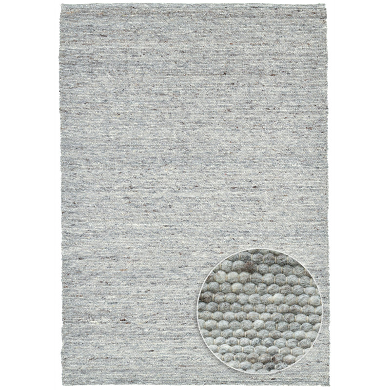 Hand Woven Wool Grey Indoor Rug, Rectangle 190 x 290cm