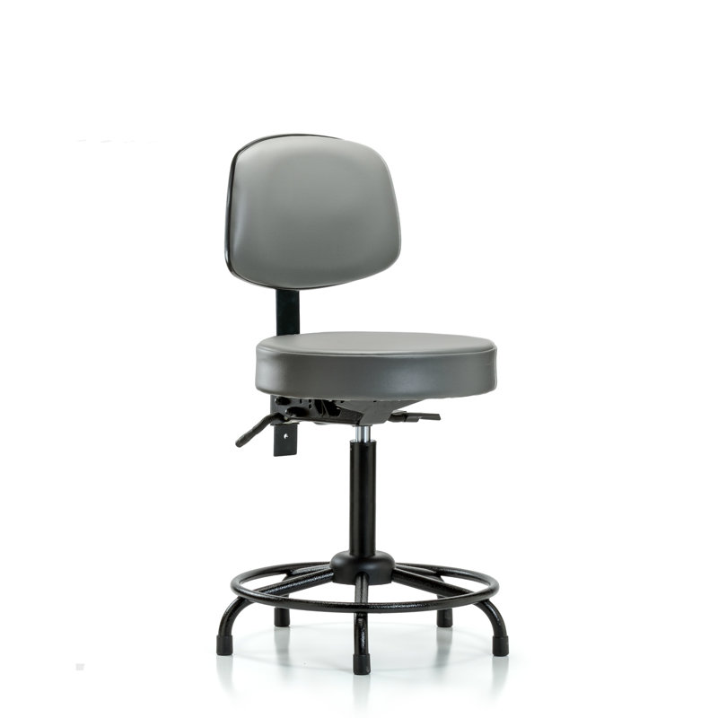 Ladeanna Vinyl Task Chair, Gray, Glides