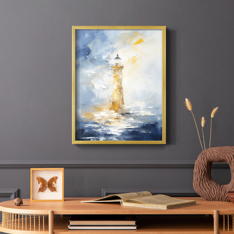 NAUTICAL Series DLV - Impression encadrée de qualité supérieure - Prêt à accrocher - Aucun clou requis, Or, H 21 po x l 17 po