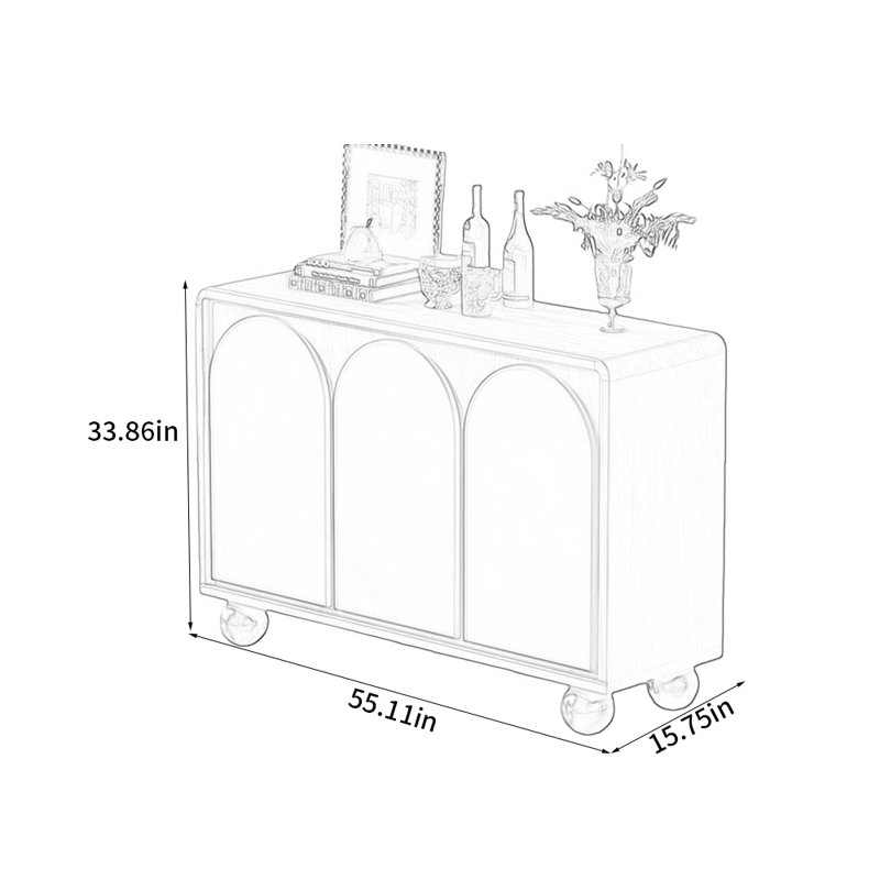 Armoire de rangement rétro en bois massif