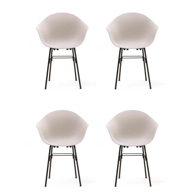 Fauteuil TA (ensemble de 4), Gris froid / noir