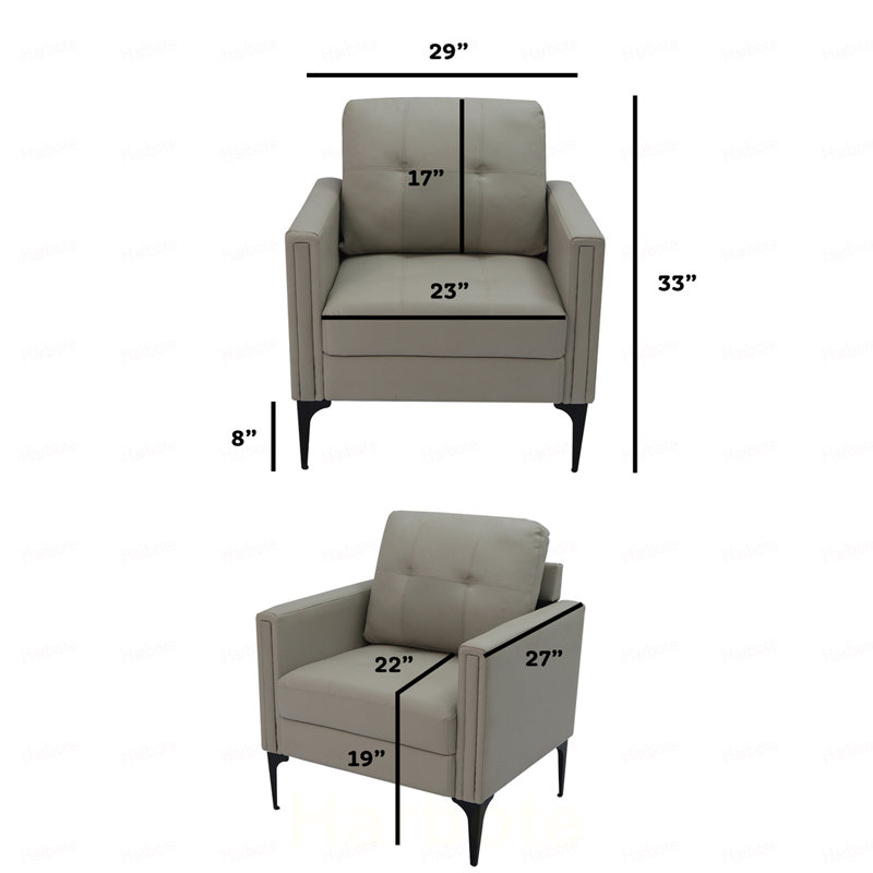 Chaise contemporaine avec accoudoirs, Beige