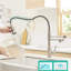 Robinet de cuisine de style contemporain avec purificateur et eau potable - Filtre rétractable en nickel brossé pour les cuisines fonctionnelles