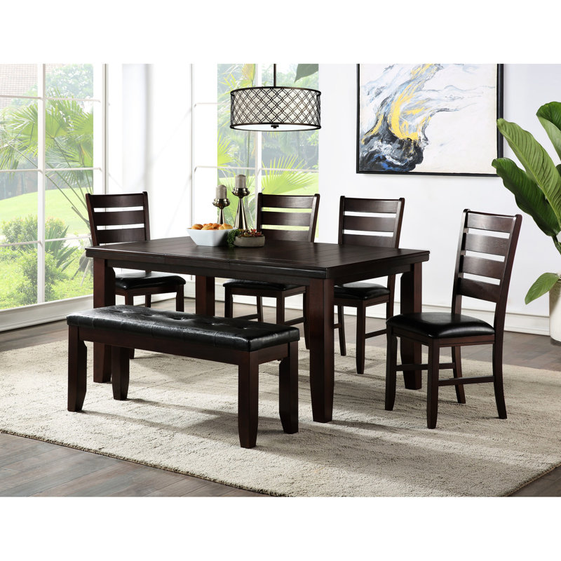 Cherry Rectangular Dining Table With Elegant And Fashionable Tapered-leg Configuration - Seats 6, 30" Height X 42" Width 66" Length Contemporary Structure Accommodates H W L