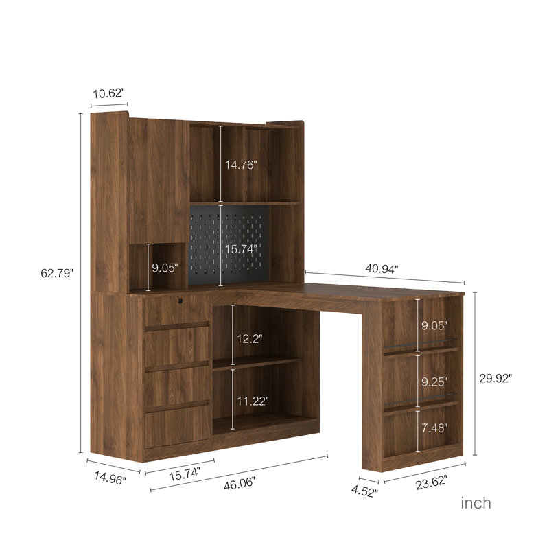 L Shaped Desk (Not Including Office Chairs), Right Hand Return, Wood