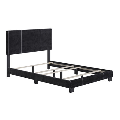 Boyd Sleep Reunion Upholstered Velvet Platform Bed, Adjustable Height Headboard, Requires Box Spring