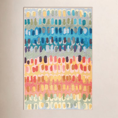 Paint Chip Multi Machine Washable Abstract Rug